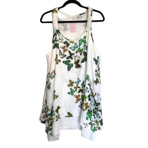 Floral Butterfly Print Women's Top